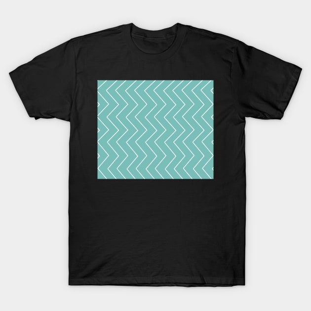 Abstract zigzag - green and white. T-Shirt by kerens